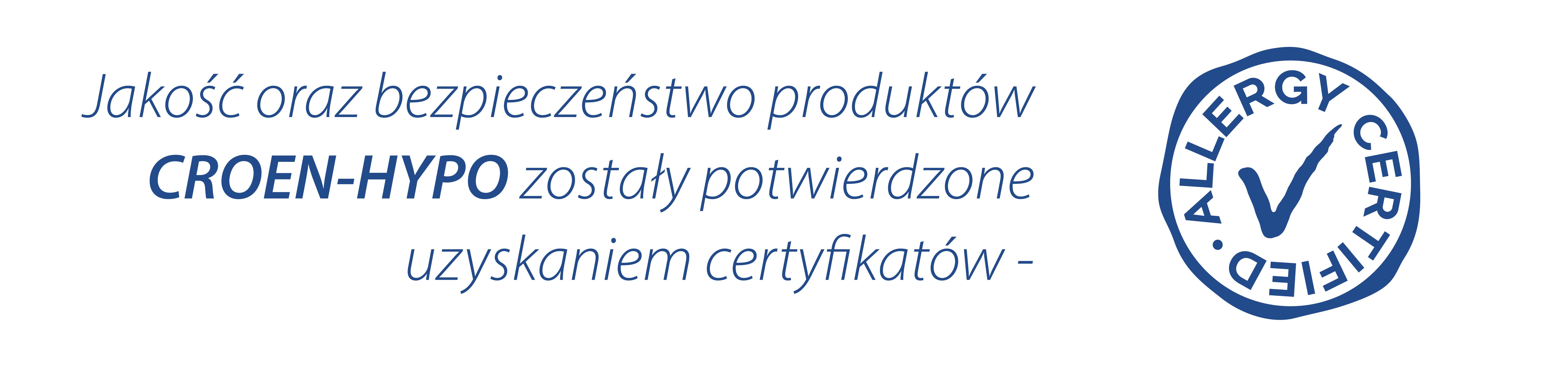 CroEN Hypo posiada certyfikat ALLERGYCERTIFIED