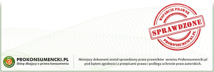 Regulamin zweryfikowany przez prokonsumencki